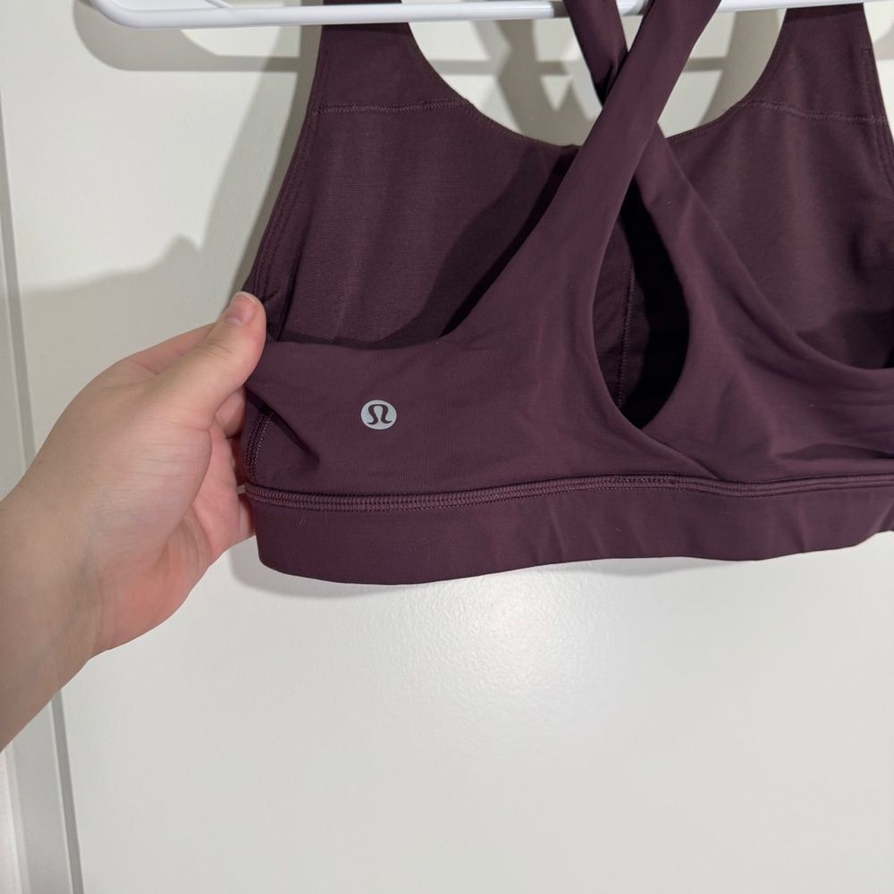 Lululemon Burgundy Medium Impact Keyhole Racerback Sports Bra - Picture 4 of 4